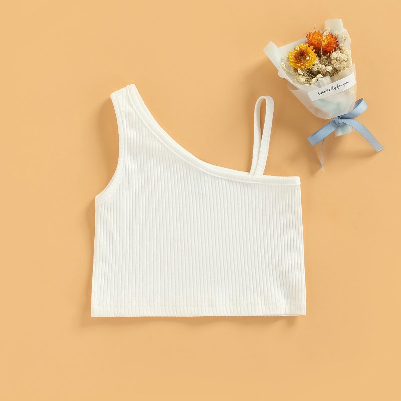 2-8Y Fashion Toddler Baby Girls Summer Rib Sleeveless Strap Tank Tops - Image 2