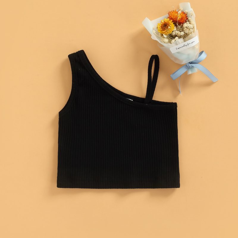 2-8Y Fashion Toddler Baby Girls Summer Rib Sleeveless Strap Tank Tops - Image 3