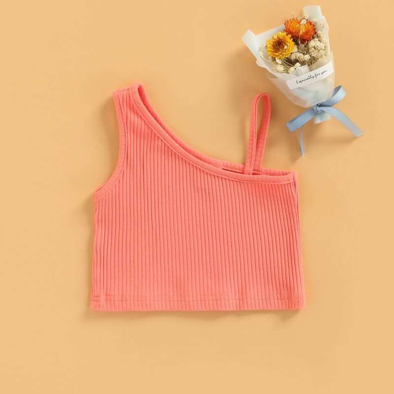 2-8Y Fashion Toddler Baby Girls Summer Rib Sleeveless Strap Tank Tops - Image 4