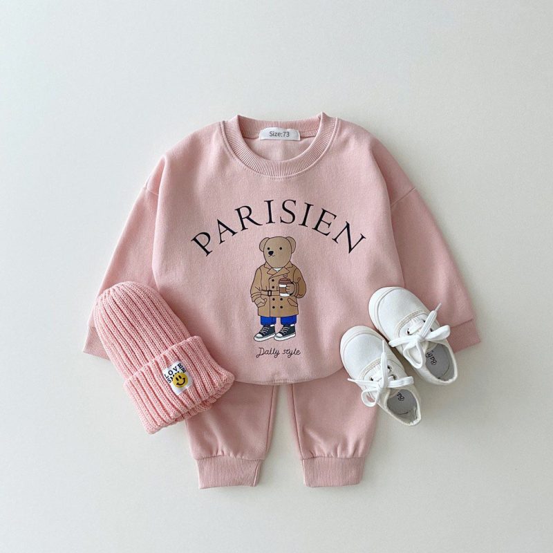 Baby Boy Girl Clothing Sets Children Bear Sweatshirts + Pants 2pc - Image 3