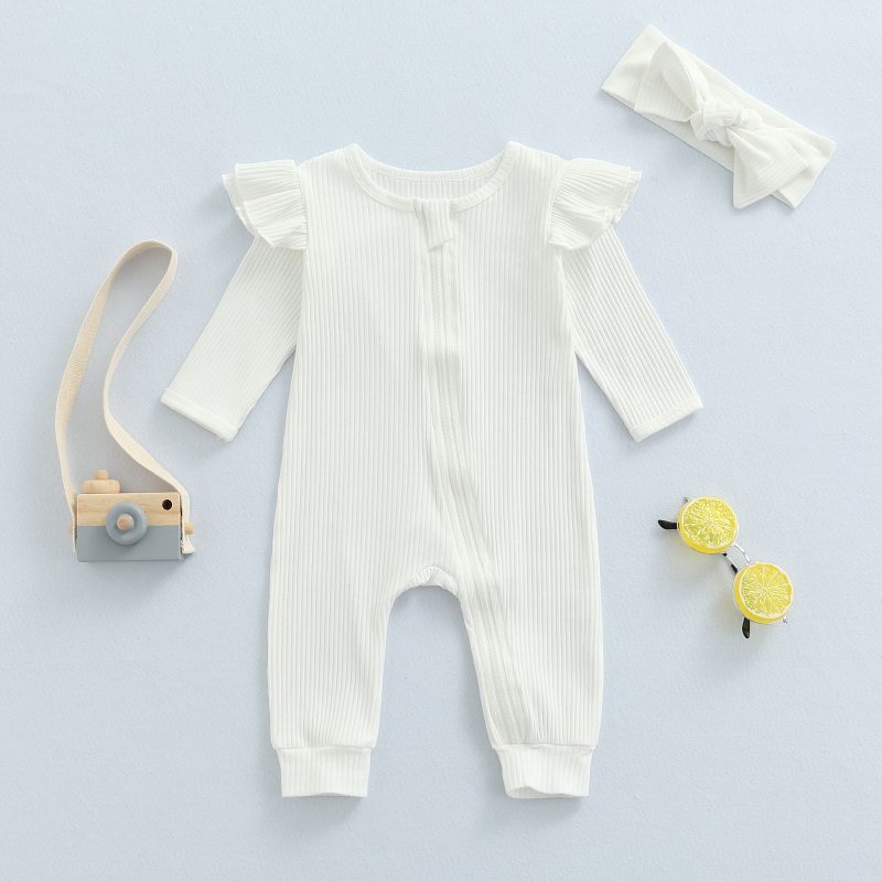 Baby Knit Rompers Jumpsuit Headband 2023 Spring Fashion Outfits - Image 2