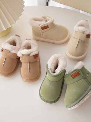 Baby Snow Girls Candy Color Warm High-top Boots