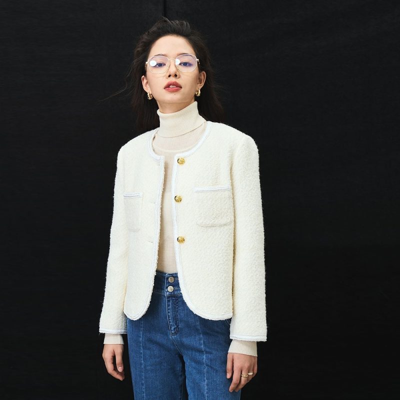 Women Tweed Elegant Coats Spring Outfits - Image 2