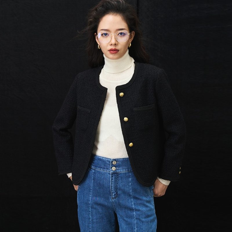 Women Tweed Elegant Coats Spring Outfits - Image 3