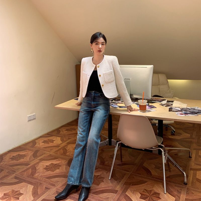 Women Tweed Elegant Coats Spring Outfits - Image 6