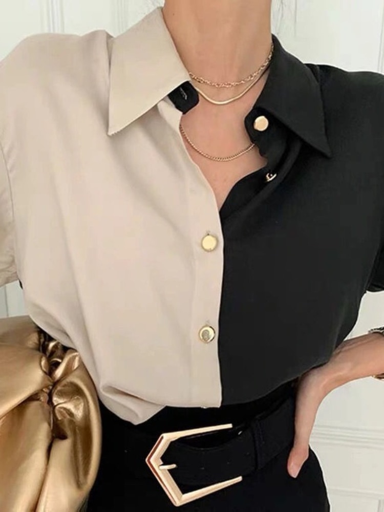Vintage Shirt Women Elegant Office Ladies Blouses Korean Style Long Sleeve Oversize - Image 2
