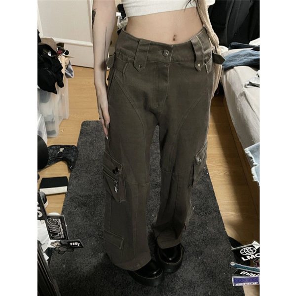 Women High Street Vintage Pocket Cargo Pants - Image 2