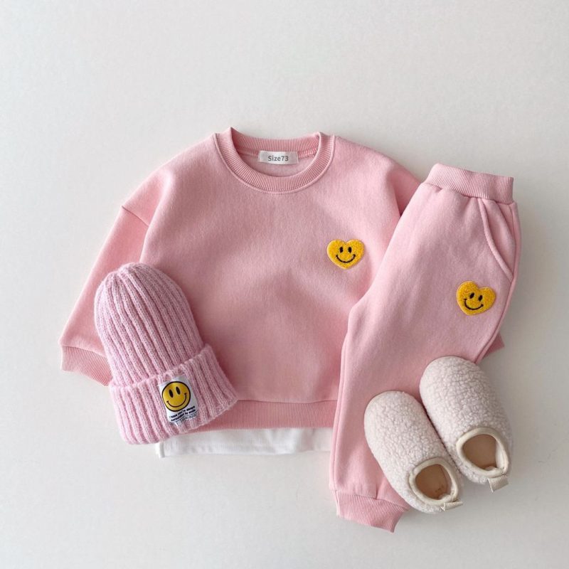 Korea Baby Boys Clothing Sets Fleece Lined Velvet Pullover Tops+ Pant Suits 2PCS - Image 3