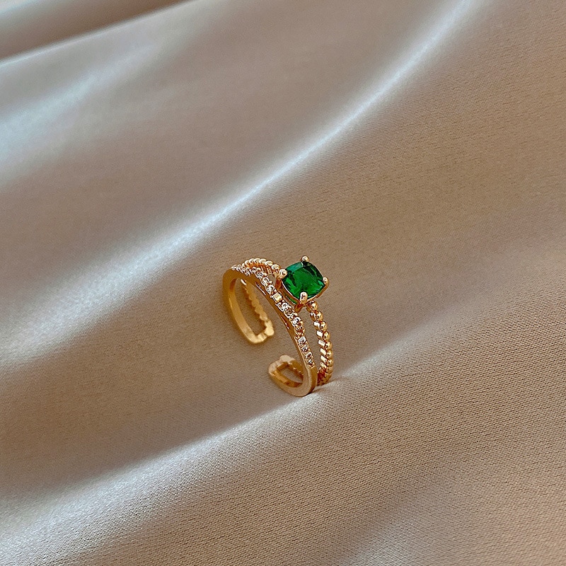 Luxury Gold Color Pearl Zircon Rings for Woman 2023 Vintage Sexy Open Ring Party Joint Ring Fashion Elegant Jewelry Gifts - Image 2