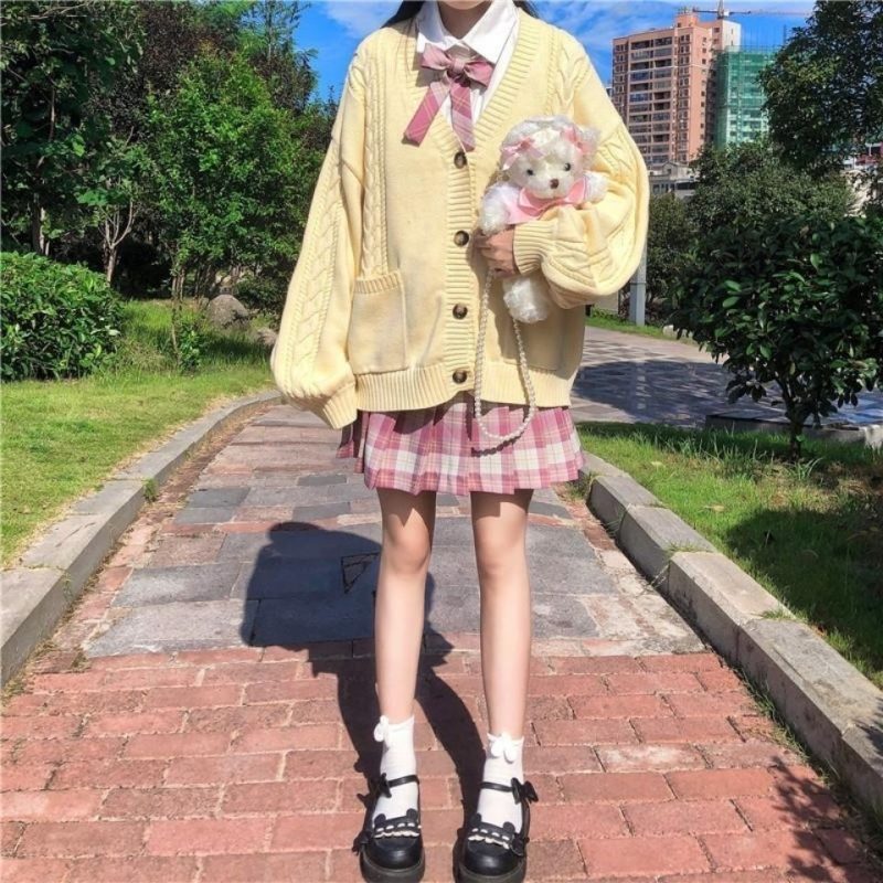 Women Loose Japanese Style Sweet Knitted Cardigans 2023 Spring Fashion Outfits - Image 2