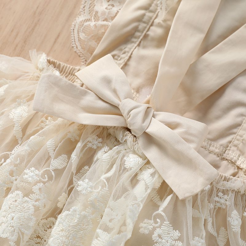 New Baby Girls Floral Lace Embroidery Romper 2023 Spring Summer Outfits - Image 3