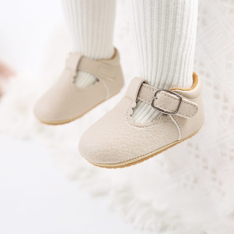Newborn Baby Shoes Classic Stripe Leather Boy Girl Shoes Multicolor Toddler Rubber Sole Anti-slip First Walkers Infant Moccasins - Image 2