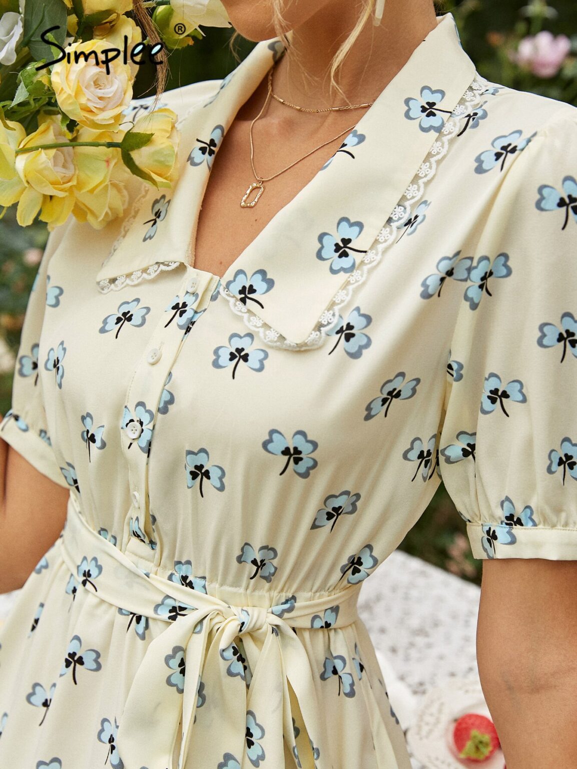 Women Office Lace Collar Puff 2023 Summer Fashion Outfits Trends - Image 6