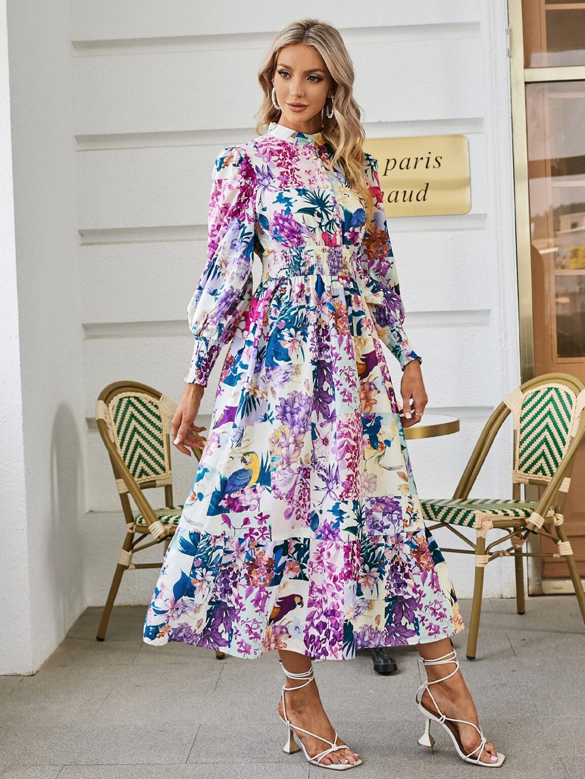 Puff Sleeve Print Women Shirt Dress Boho 2023 Summer Fashion Outfits Trends - Image 3