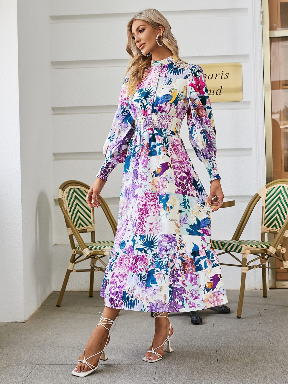 Puff Sleeve Print Women Shirt Dress Boho 2023 Summer Fashion Outfits Trends - Image 4