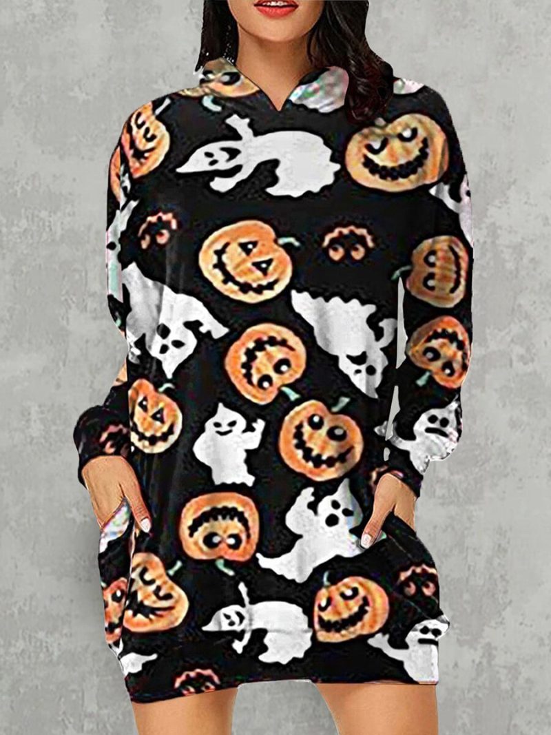 Skeleton 3D Print Hooded Women Loose Long Sleeve Pullover Autumn Streetwear Fashion Skull Cartoon Hoodies - Image 5