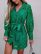 Vintage Solid Loose Dress Summer Deep V Neck Long Sleeve Party Dress Women