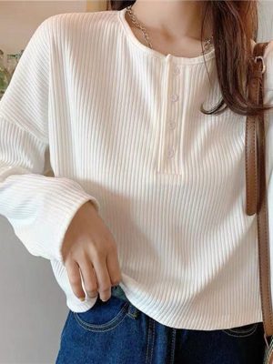 Women’s Long Short Sleeve Slim Knitted Loose Pullover 2023 Spring Outfits