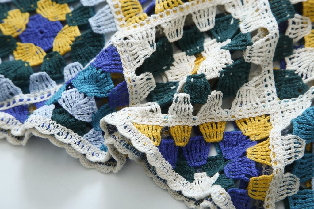Summer Refreshing Seaside Holiday Knitted Crocheted Colorful Floral Suspender  V-neck Sexy - Image 5