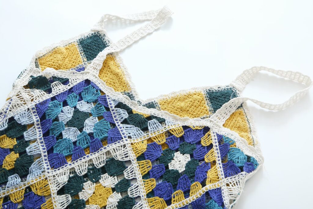 Summer Refreshing Seaside Holiday Knitted Crocheted Colorful Floral Suspender  V-neck Sexy - Image 7