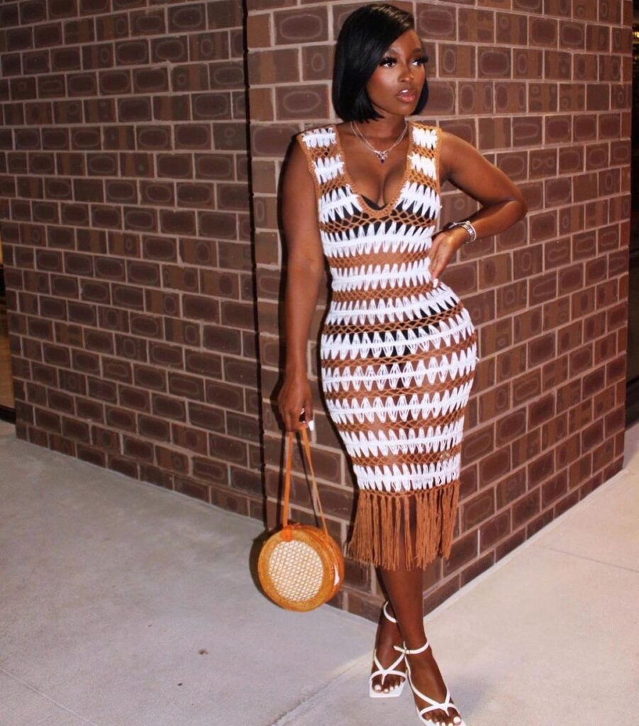 E Commerce Women Clothing Sexy Tassel Wave Crochet Woven Women Dress - Image 2