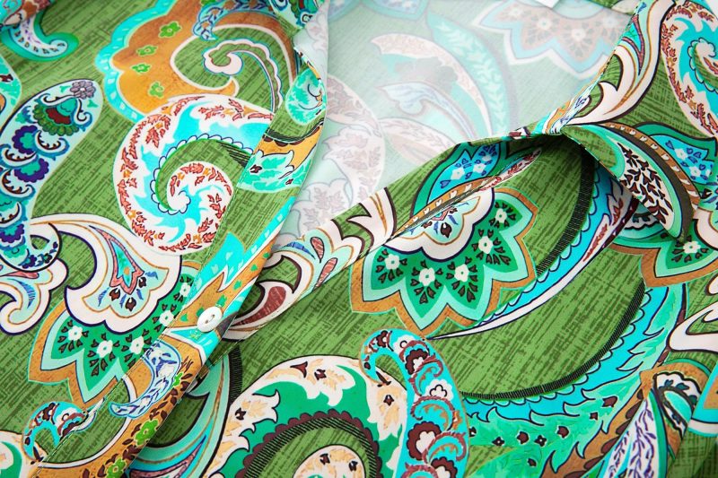 Early Spring Graceful Fashionable Printed Silk Satin Textured Long Sleeve Shirt - Image 6