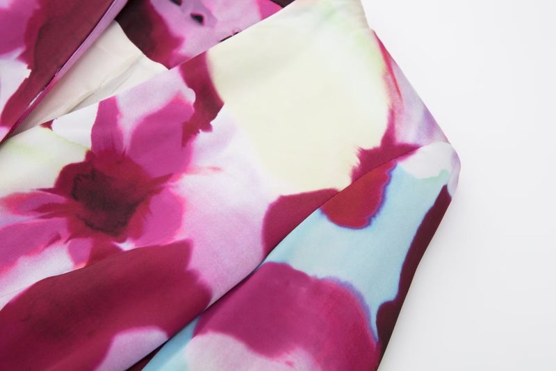 Summer Sexy Women Wear Collared Print Long Sleeve Narrow Shirt - Image 10