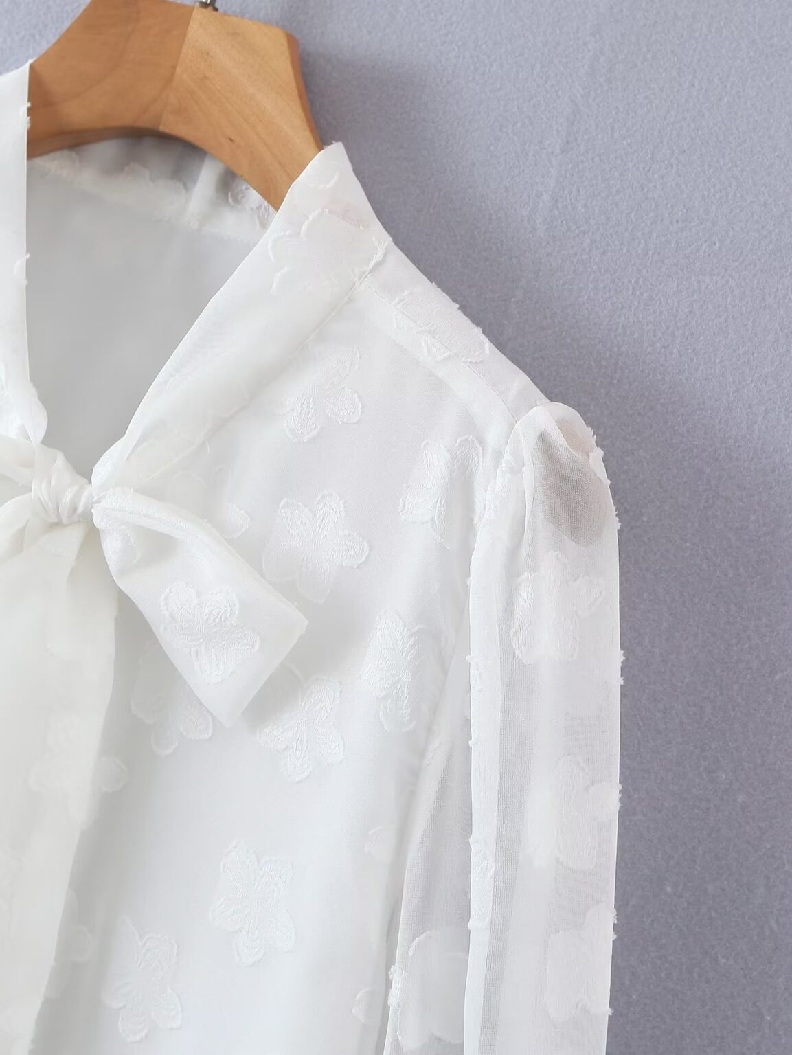 Fresh Sweet V neck Lace up Cut Floral Chiffon Shirt Vigorous Girl Blouse Spring Summer Long Sleeve Women Clothing - Image 3