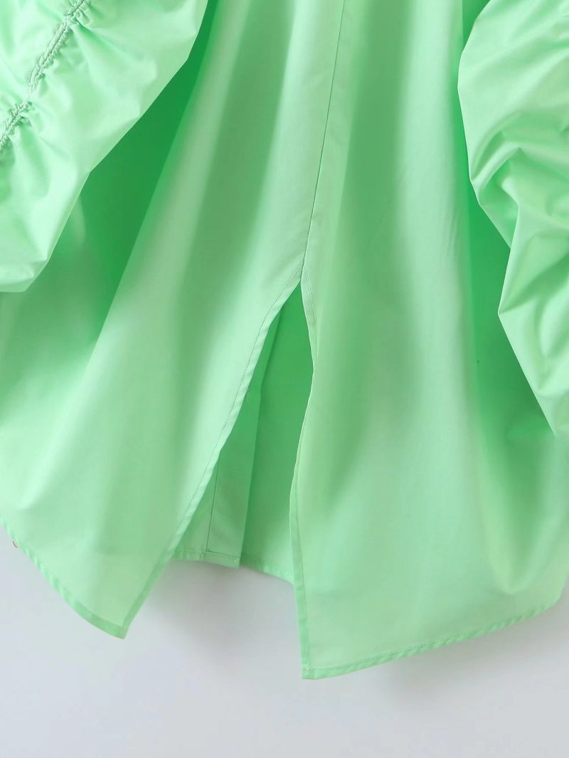 Summer Women Clothing Collared Long Sleeve Loose Solid Color Shirt Women - Image 8