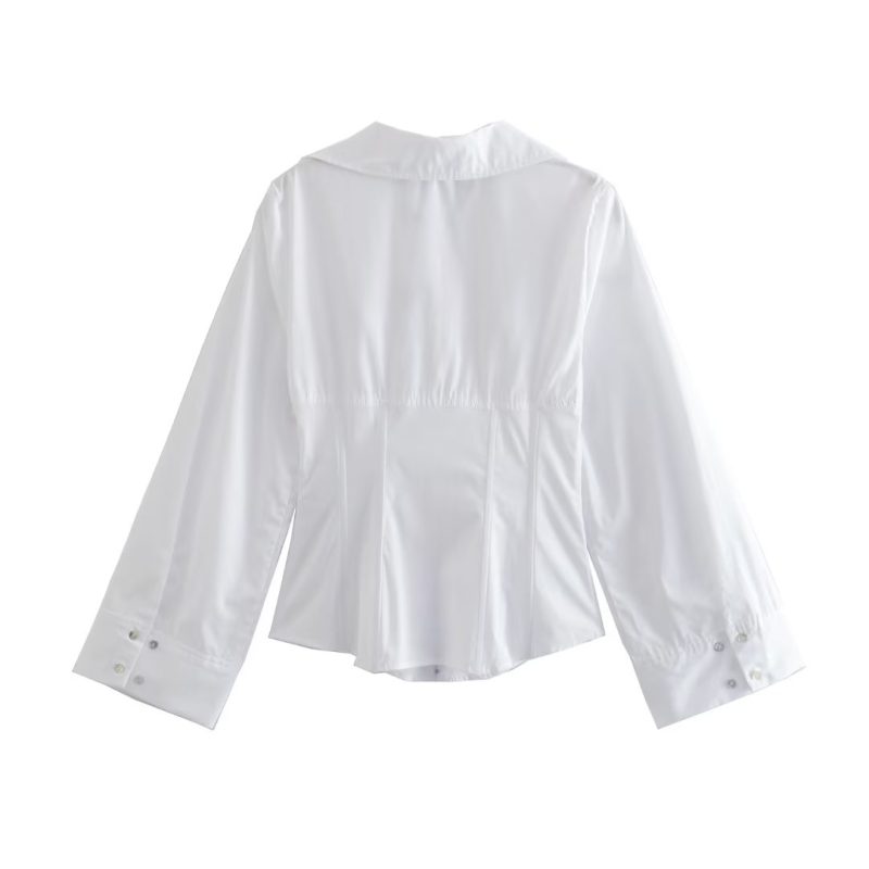 Summer Wind Women Long Sleeve Boning Corset Boning Corset Corset Shirt - Image 2