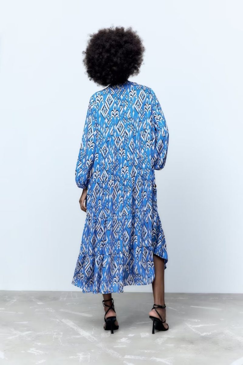 Women Clothing  Loose Casual Waist Slimming Shirt Long Sleeve Dress - Image 2