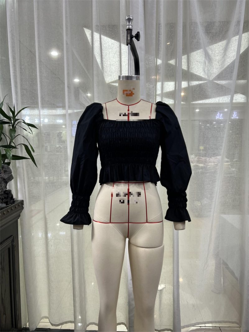 Spring Summer Retro Slimming Slim Fit Long Sleeved T shirt Black Velvet Square Collar Collarbone Bottoming Shirt Top for Women - Image 3