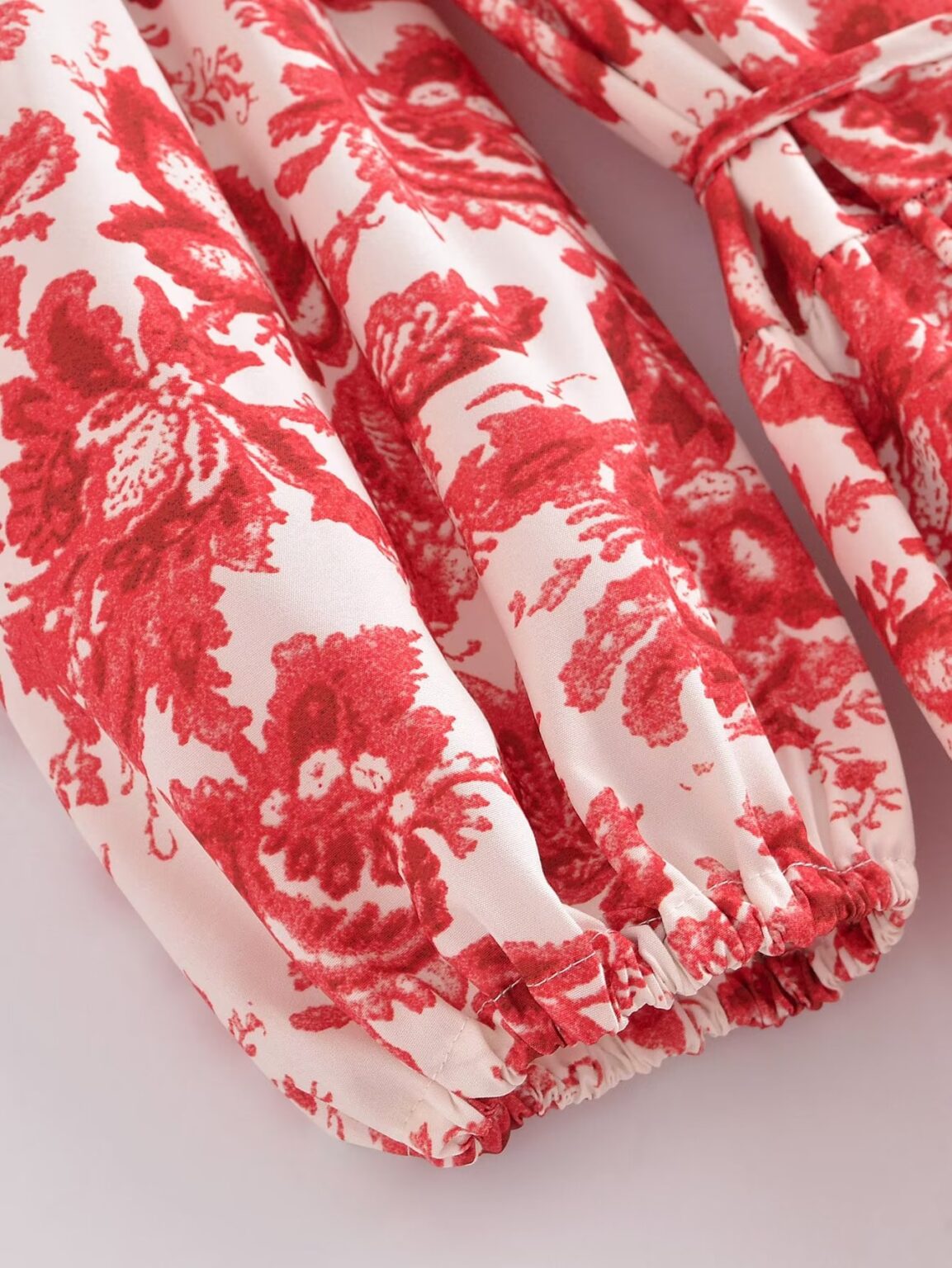 Fall Women V neck Long Sleeved Printed Dress - Image 9