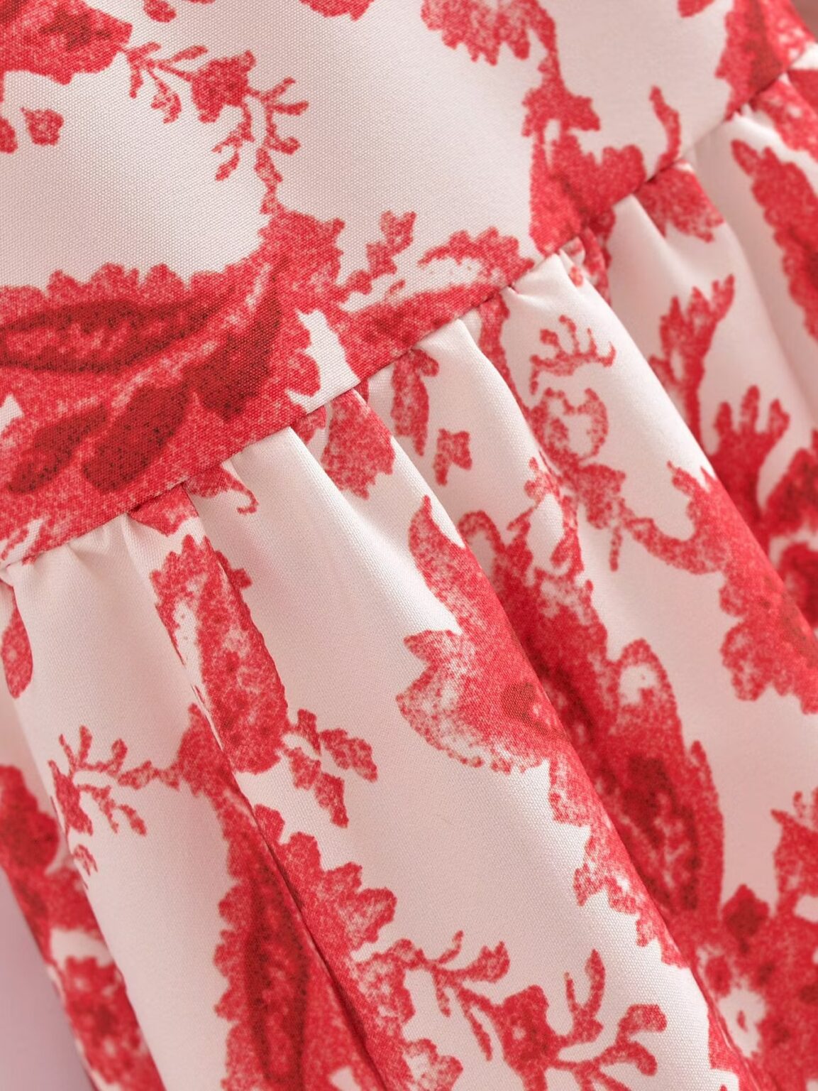 Fall Women V neck Long Sleeved Printed Dress - Image 10