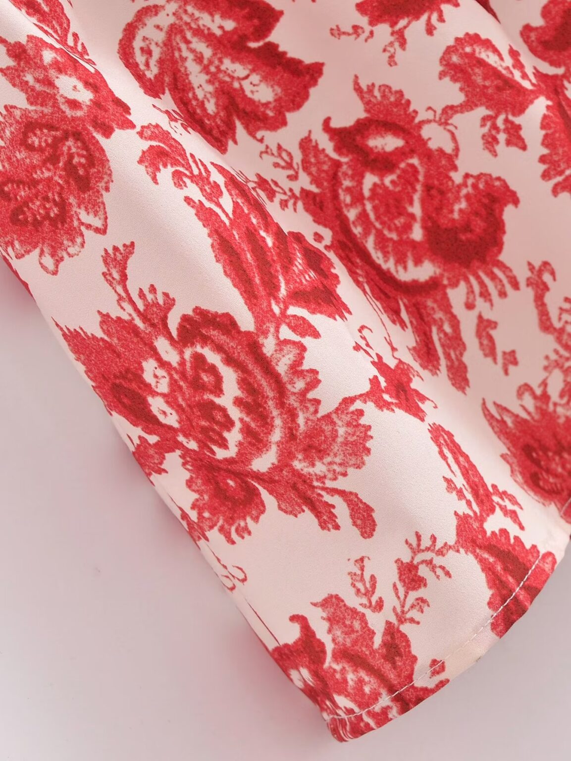 Fall Women V neck Long Sleeved Printed Dress - Image 11