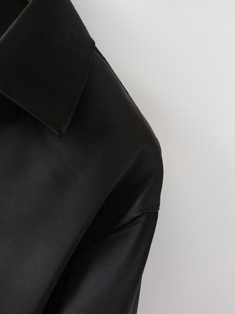 Long Sleeves Shirt Mid-Length Top Early Autumn Loose Women Clothing - Image 4