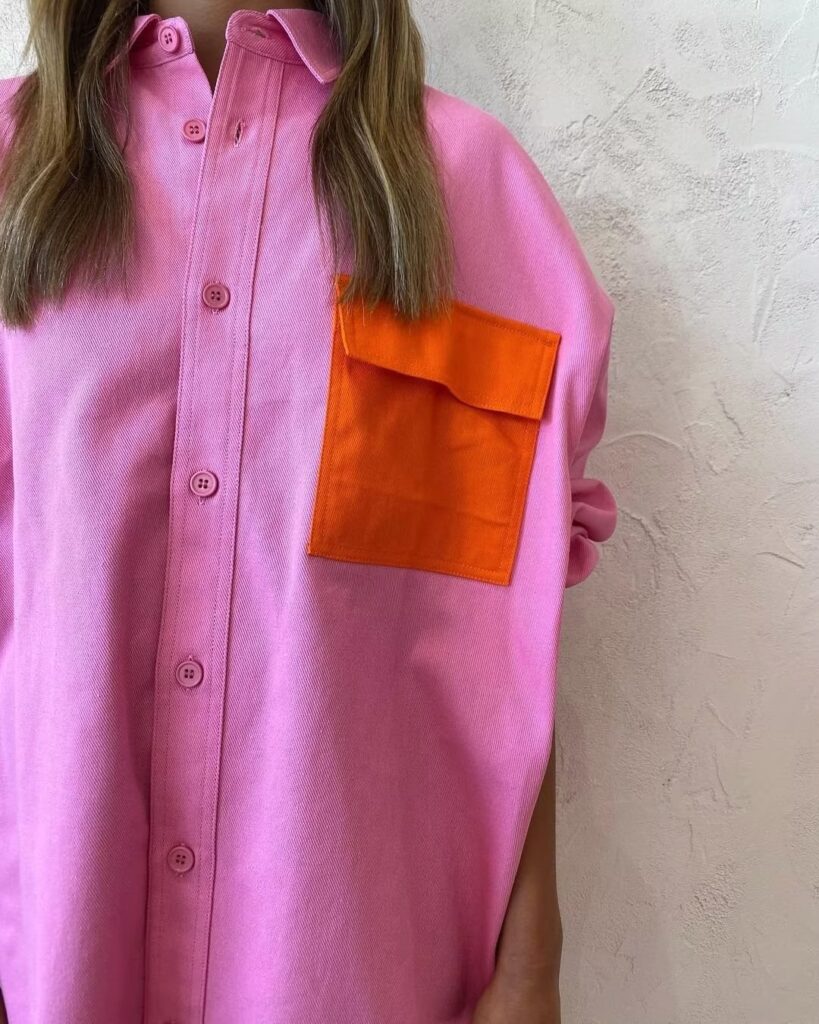 Women Clothing Mid Length Loose Shirt Spring Casual Long Sleeve Single Breasted Pocket Shirt - Image 2