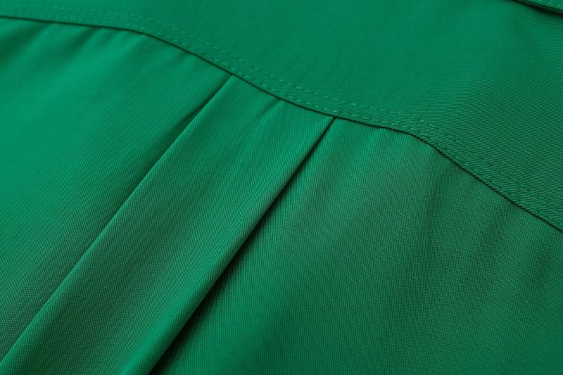 Autumn Retro Collared Long Sleeve Single Breasted Green Loose Shirt Women - Image 11