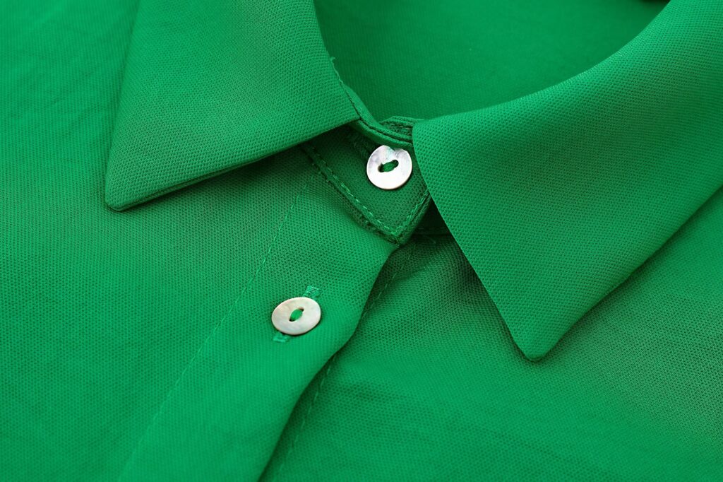 Fall Women Clothing Long Sleeved Green Drape Shirt - Image 3