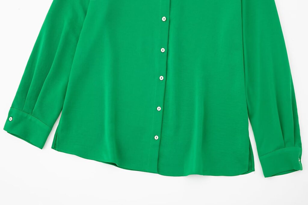 Fall Women Clothing Long Sleeved Green Drape Shirt - Image 6