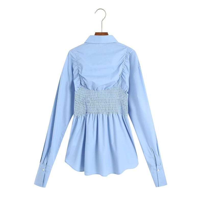 Spring Women Clothing Green Long Sleeved Two Piece Thin Cardigan Shirt - Image 2