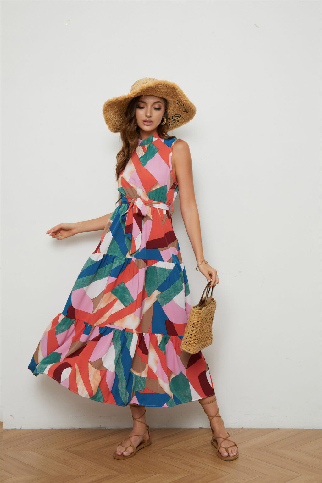 Women Bohemian Resort Floral Swing Dress