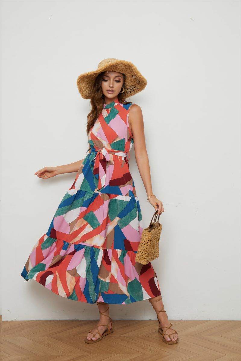 Women Bohemian Resort Floral Swing Dress