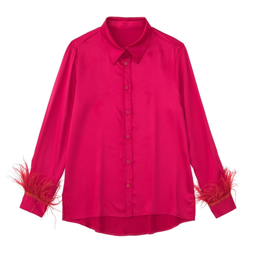 Summer Wind Women Solid Color Long Sleeve Loose Shirt - Image 3