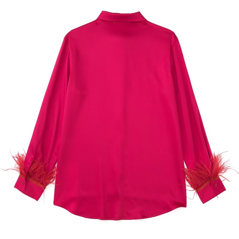 Summer Wind Women Solid Color Long Sleeve Loose Shirt - Image 4