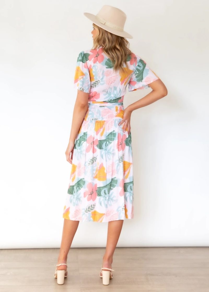 Women Summer Vacation Daily Printed V Neck Dress - Image 2