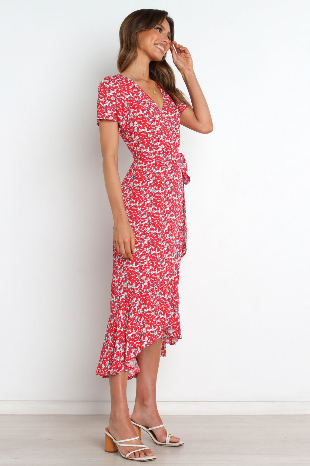 Women Summer Vacition V Neck Midi A Line Dress - Image 3