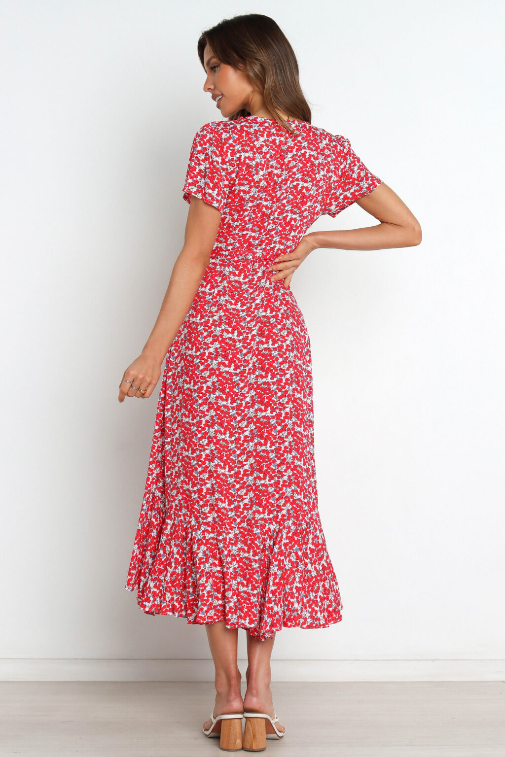 Women Summer Vacition V Neck Midi A Line Dress - Image 2