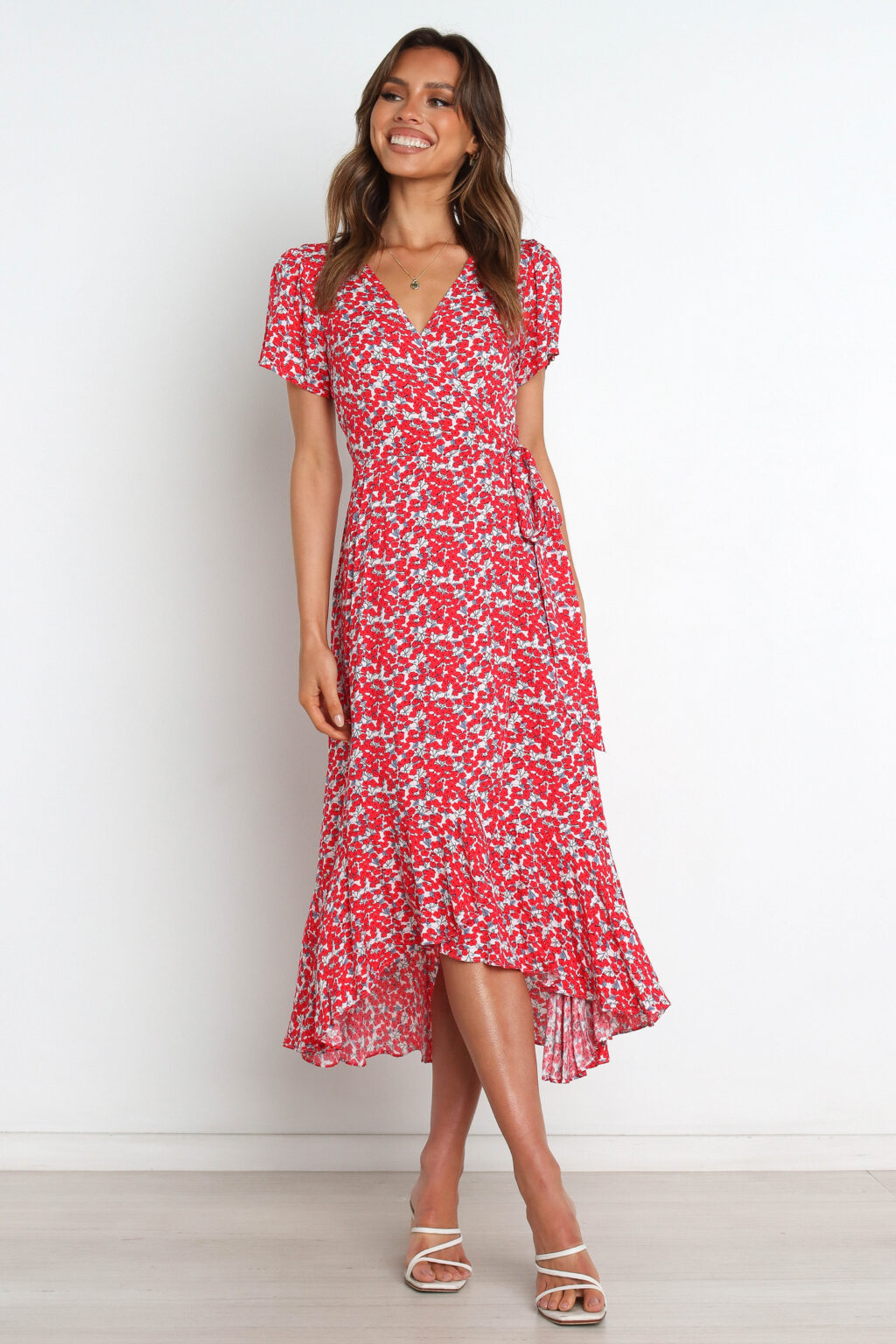 Women Summer Vacition V Neck Midi A Line Dress - Image 5