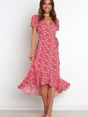 Women Summer Vacition V Neck Midi A Line Dress